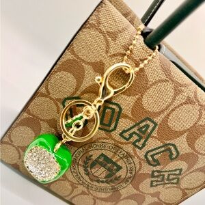 Green and Gold Purse Charm / Keychain